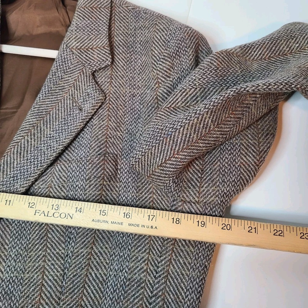 Egon Von Furstenberg Tweed Blazer Leather Buttons 40 Made In Italy - Picture 12 of 13